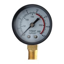 Manômetro Vertical 300 Libras Rosca 1/4 NPT Caixa Metálica 63 mm