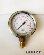 Manômetro vertical - diam.100mm (4") com escala de 0-160 KGF/CM2 x 2300 PSI Com Glicerina