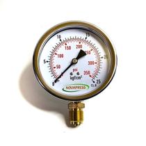 Manômetro vertical - diam.100mm (4") com escala de 0-25 KGF/CM2 x 350 PSI Com Glicerina