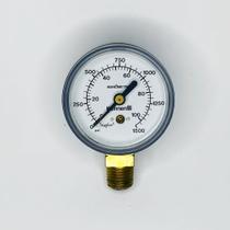 Manômetro vertical - diam.50mm (2” ) com escala de 1500 PSI x 0-100 KG/CM Manômetro vertical - diam.50mm (2” ) com escala de 1500 PSI x 0-100 KG/CM