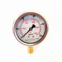 Manômetro vertical-diam.63mm (2. 1/2” ) com escala de 0-1000 KGF/CM2 x 15000 PSI Manômetro vertical-diam.63mm (2. 1/2” ) com escala de 0-1000 KGF/CM2 x 15000 PSI
