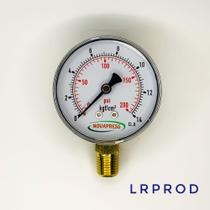 Manômetro vertical - Diam.63mm (2.1/2” ) com escala de 0-14 KGF/CM2 x 200 PSI
