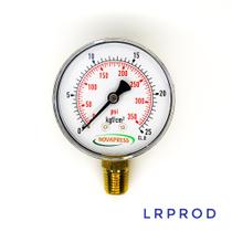 Manômetro vertical - Diam.63mm (2.1/2” ) com escala de 0-25 KGF/CM2 x 350 PSI