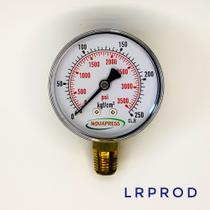 Manômetro vertical - diam.63mm (2.1/2” ) com escala de 0-250 KGF/CM2 x 3500 PSI