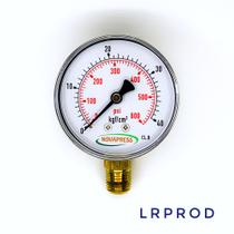Manômetro vertical - diam.63mm (2.1/2” ) com escala de 0-40 KGF/CM2 x 600 PSI