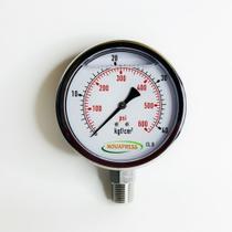 Manômetro vertical - Total Inox Diam.100mm (4”) Escala 0-40 KGF/CM2 X 600 PSI - Com Glicerina
