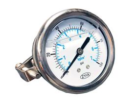 Manômetro Zyia Pressão Da Água 100 Psi 1/4 Conexão Traseira Manômetro Zyia Pressão Da Água 100 Psi 1/4 Conexão Traseira