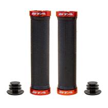 Manopla 130MM Rider TPR Preto/Vermelho Borracha com Trava