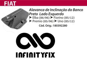 Manopla Alavanca de Inclinação do Banco Preto Lado Esquerdo - FIAT Uno Elba Fiorino Premio - P61PE