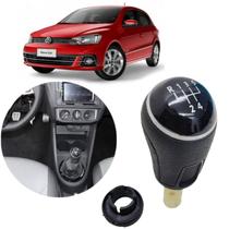 Manopla Bola Câmbio Manual Volkswagen Gol G6 G7 2015 2016 2017 2018 2019 Preto Com Anel Prata