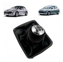 Manopla Bola Cambio Peugeot 206 207 Sw Aro Cromado E Coifa
