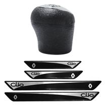 Manopla Bola Câmbio Tampa Cromada (600503) + Soleiras Clio 05/... Manopla Bola Câmbio Tampa Cromada (600503) + Soleiras Clio 05/...