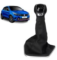 Manopla Bola Cromo + Coifa Base Prata Câmbio Argo 2017/2021 Manopla Bola Cromo + Coifa Base Prata Câmbio Argo 2017/2021