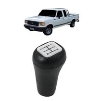 Manopla Bola De Câmbio F1000 1992 A 1995 5 Marchas Preto Resina Prata