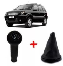 Manopla Câmbio Lente Coifa Aro Preto Ecosport 2003 A 2007