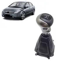 Manopla Com Coifa e Aro câmbio Manual Honda civic Lx 2006 2007 2008 2009 2010 2011