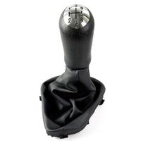 Manopla De Câmbio De 5 Velocidades Em Couro Preto Com Tampa Protetora Para Renault Logan II Manopla De Câmbio De 5 Velocidades Em Couro Preto Com Tampa Protetora Para Renault Logan II
