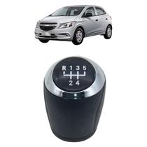 Manopla De Cambio Onix Prisma 2012 A 2020 Preto Aro Cromado