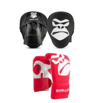 Manopla De Foco + Luva Bate-saco Pro Boxe Muay-thai Gorilla