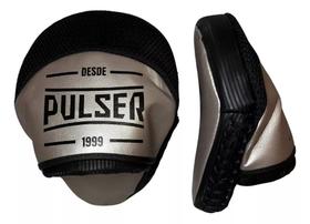 Manopla de Foco Tradicional Treino Muay Thai Prata/Preto Pulser