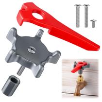 Manopla ergonômica para torneira externa Dreyoo com kit de chave auxiliar Manopla ergonômica para torneira externa Dreyoo com kit de chave auxiliar