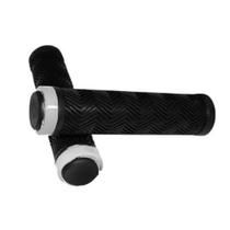 Manopla MTB GTS Liso C/ Anel Trava Alumínio Preto C/ Branco Manopla MTB GTS Liso C/ Anel Trava Alumínio Preto C/ Branco