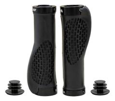 Manopla Munhequeira Anatômica Punho Bike 130mm Comfort TPR Preta com Trava Lock On Antiderrapante - Manopla Munhequeira Anatômica Punho Bike 130mm Comfort TPR Preta com Trava Lock On Antiderrapante -