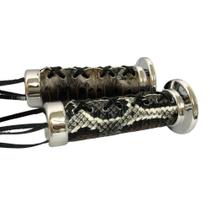 Manopla Para Motos Custom Couro Cobra 25Mm 1 Universal