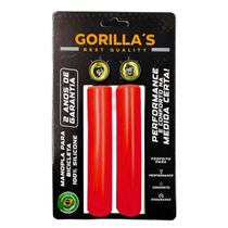 Manopla Punho Guidão Ciclismo Silicone Gorillas Vermelho