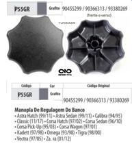 Manopla Roldana Regulagem Banco Grafite ENCAIXE ESTRIADO Corsa Vectra Astra-P55GR Manopla Roldana Regulagem Banco Grafite ENCAIXE ESTRIADO Corsa Vectra Astra-P55GR