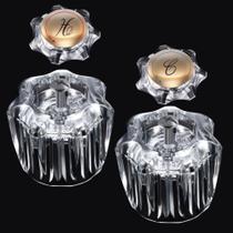 Manoplas para Torneira Enhon em Acrílico Transparente para Água Quente e Fria, Reposição