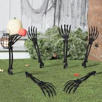 Manos de esqueleto para Halloween AOFOX con estacas 45.7 x 9 cm 6 piezas negras