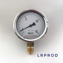 Manovacuômetro vertical - diam.100mm (4") com escala de --1+15 KGF/CM2 Com Glicerina - LRPROD NOVAPRESS
