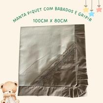 Manta 100% Algodão para Bebê Gripir e Babado Elegante - BEGE