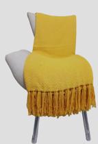 Manta 100% algodão para sofa decorativa e protetora tamanho gigante amarelo