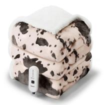 Manta aquecida blunique Cow Print Pink Twin 150x210cm Manta aquecida blunique Cow Print Pink Twin 150x210cm