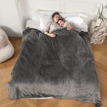 Manta aquecida COZYTY King Size Flanela Prateada Cinza