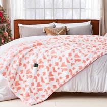 Manta aquecida RUJIPO Cow Print Queen Size Verde 220V