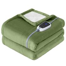 Manta aquecida Sealy Flannel & Sherpa 50x60 polegadas verde Manta aquecida Sealy Flannel & Sherpa 50x60 polegadas verde