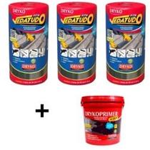 Manta Asfáltica 30cm 2un + Primer Asfáltico 3,6 Kit Aplicação Fita Metalizada Vedação Telha Vedatudo