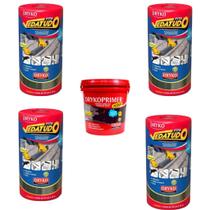 Manta Asfáltica 30cm 3un + Primer Asfáltico 3,6 Kit Aplicação Fita Metalizada Vedação Telha Vedatudo Manta Asfáltica 30cm 3un + Primer Asfáltico 3,6 Kit Aplicação Fita Metalizada Vedação Telha Vedatudo