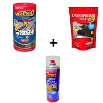 Manta Asfáltica 30cm + Primer 1L + Spray Vedatudo 400ml Kit Aplicação Vedação Telha Laje Vedatudo