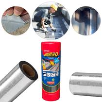Manta asfaltica adesiva aluminizada Impermeabilizante Para Telhados, chapas, Baús reparo 45cm X 10m