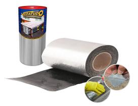 Manta asfaltica adesiva aluminizada Impermeabilizante Para Telhados, chapas, Baús reparo 60cm X 10m