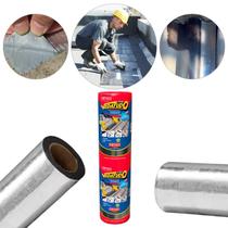 Manta asfaltica adesiva aluminizada Impermeabilizante Para Telhados, chapas, Baús reparo 60cm X 10m