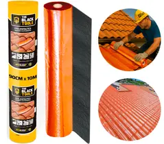 Manta Asfáltica Terracota Telhado Auto Adesiva 90cm X 10m The Black Tools
