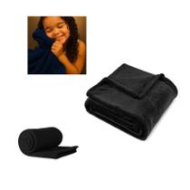 Manta Baby Bebê Poliester 100x70cm Antialérgica Liso Preto