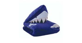 Manta Baby com Capuz de Tubarão 75x100cm Azul Escuro