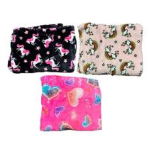 Manta Baby Infantil Kit Com 3 Menina - Kwi Kids Manta Baby Infantil Kit Com 3 Menina - Kwi Kids