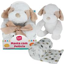 Manta Bebê Cobertor de Bebê Infantil Com Pelúcia Cachorro - GUTA GUTI